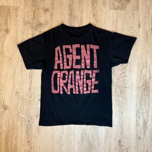 Vintage Agent Orange Band T-Shirt Red Logo Black Small Punk Rock Tee